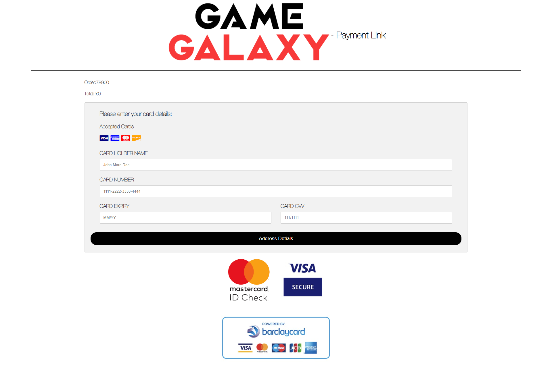 <p><strong>Game Galaxy Is a custom payment app of the Prime Gamez Company.</strong></p>

<p>We Have used a manual approach in verifying the clients&#39; payment options.</p>

<p><u>The main features of the app are:</u></p>

<ul>
	<li>Collecting the Information about the <strong>Order, Payment option</strong>, and <strong>Card details</strong>.</li>
	<li>Admin staff will get the notification on entry on each page for example on the first page A buyer will enter the Order Number and Post Code and this information will be received by an admin staff member, this member will verify the information manually and then allow the buyer to proceed to the next page. On the next page the user will enter the payment option information and the same process will be done by the admin on each page.</li>
	<li>Upon entering the wrong information, admin staff can reject the proceeding and the buyer will be prompted to enter the correct information.</li>
	<li>For the ease of the Admin Staff and Buyer, I have also embedded a custom&nbsp;<strong>real-time notification</strong> system in this web app.</li>
</ul>

<p>&nbsp;</p>